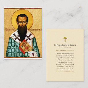 St. Peter, Bishop of Sebaste Orthodox Prayer Card
