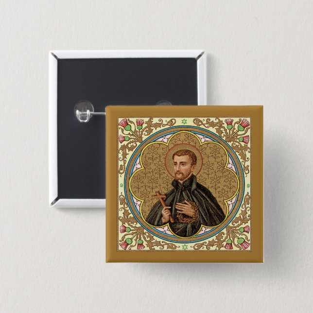 St. Peter Claver (BK 058) Square Button (Front & Back)