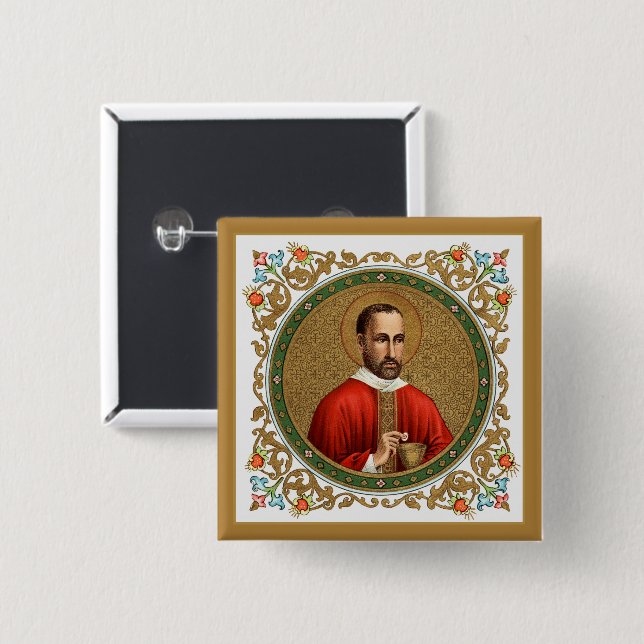 St. Peter Faber (BK 051) Square Button (Front & Back)