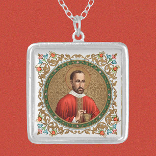St. Peter Faber (BK 051) Square Silver Plated Necklace