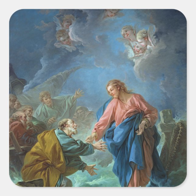 St. Peter Invited to Walk on the Water, 1766 Square Sticker (Front)