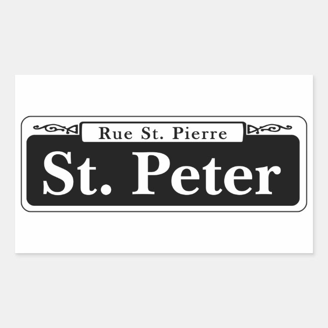 St. Peter St., New Orleans Street Sign Rectangular Sticker (Front)