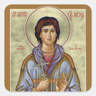 St. Peter the Aleut Orthodox Christian Icon Square Sticker