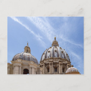 St Peter's basilica dome close-up view in Vatican Postcard