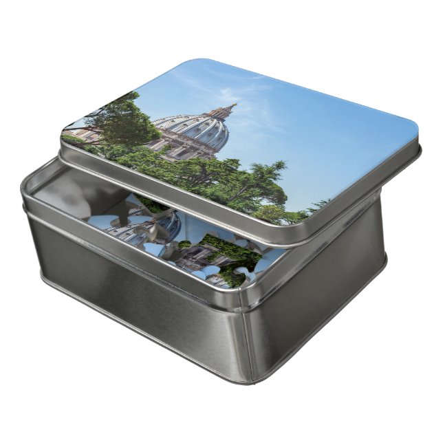 St. Peter's Basilica dome from Vatican Gardens Jigsaw Puzzle (Lid Open)