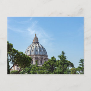 St. Peter's Basilica dome from Vatican Gardens Postcard
