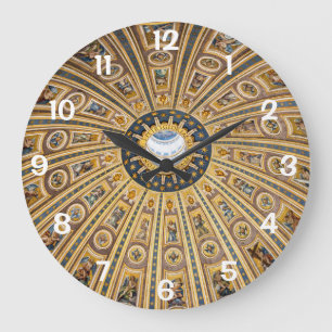 St. Peter's Basilica Dome - Vatican, Rome, Italy Large Clock