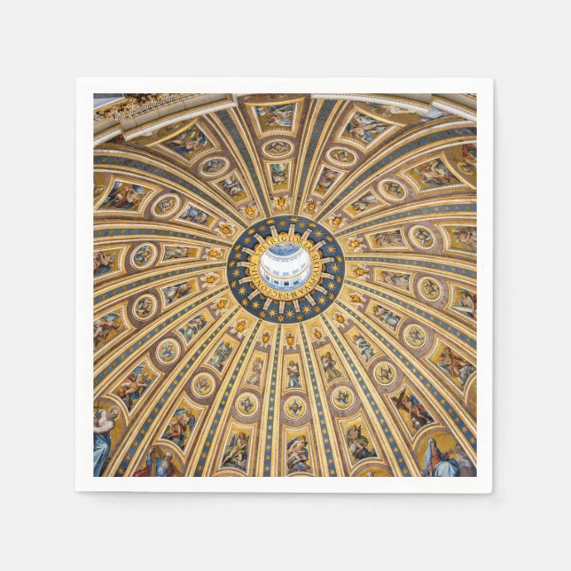 St. Peter's Basilica Dome - Vatican, Rome, Italy Napkins (Front)
