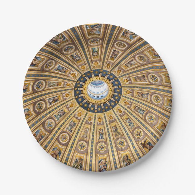 St. Peter's Basilica Dome - Vatican, Rome, Italy Paper Plates (Front)