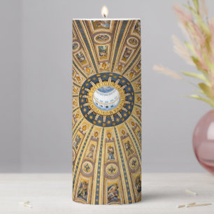 St. Peter's Basilica Dome - Vatican, Rome, Italy Pillar Candle