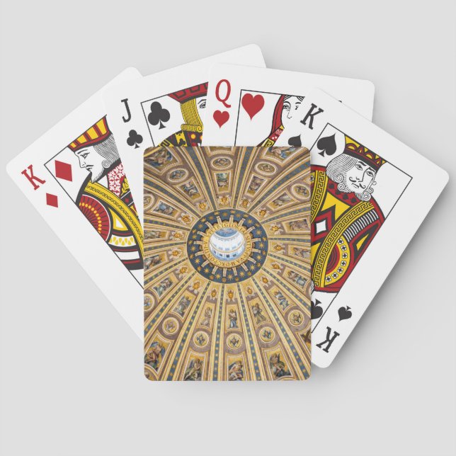 St. Peter's Basilica Dome - Vatican, Rome, Italy Poker Cards (Back)