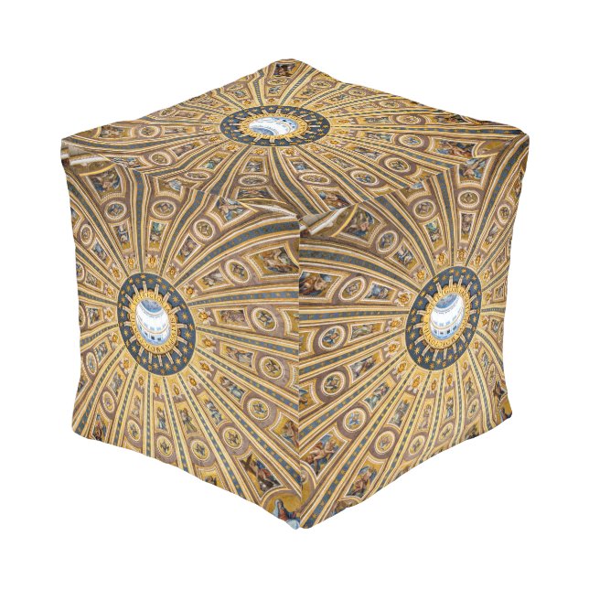 St. Peter's Basilica Dome - Vatican, Rome, Italy Pouf (Angled Back)
