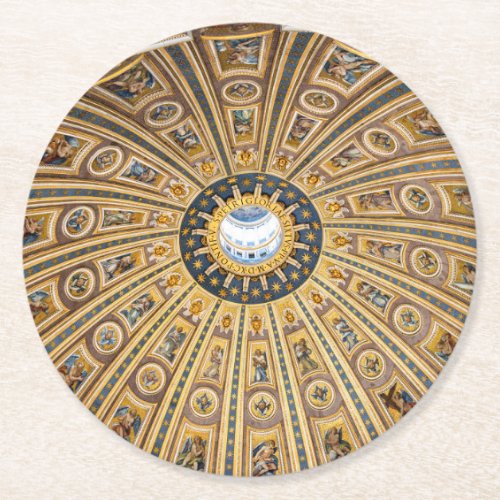 St Peters Basilica Dome _ Vatican Rome Italy Round Paper Coaster