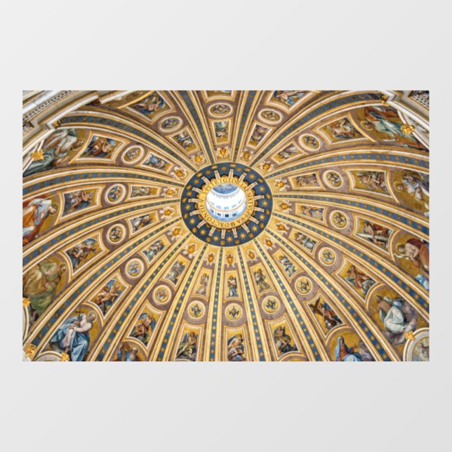 St. Peter's Basilica Dome - Vatican, Rome, Italy Window Cling (Sheet)