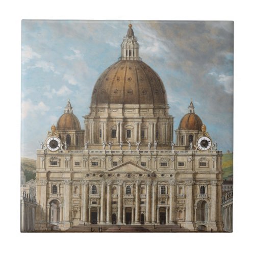St Peters Basilica in the Vatican City Ceramic Tile