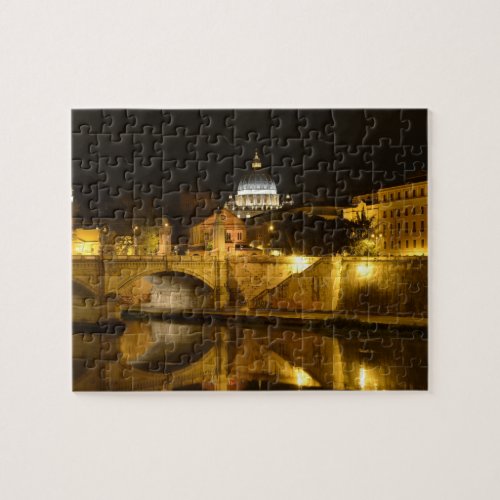 St Peters Basilica in Vatican City at Night Jigsaw Puzzle