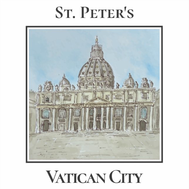 St. Peter's Basilica, Vatican City, Italy Sticker (Front)