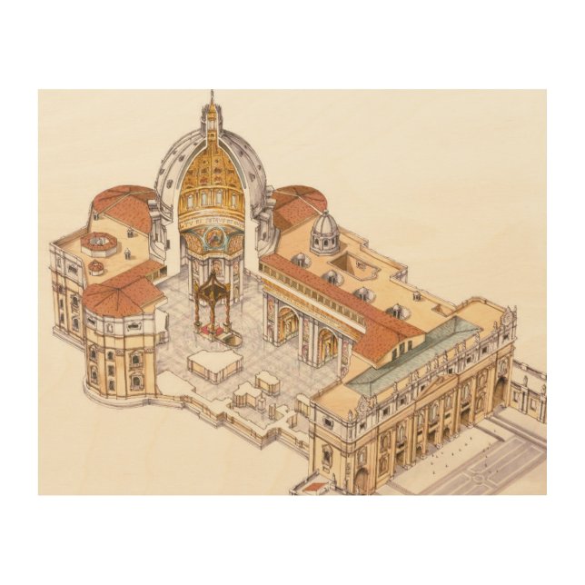 St. Peter's Basilica. Vatican City Rome. Italy Wood Wall Decor (Front)