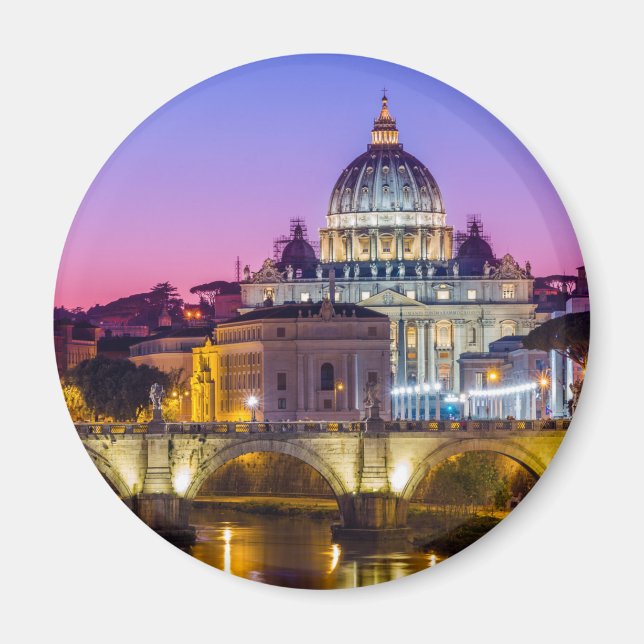St Peter's Cathedral Vatican city Rome dusk Magnet (Front)