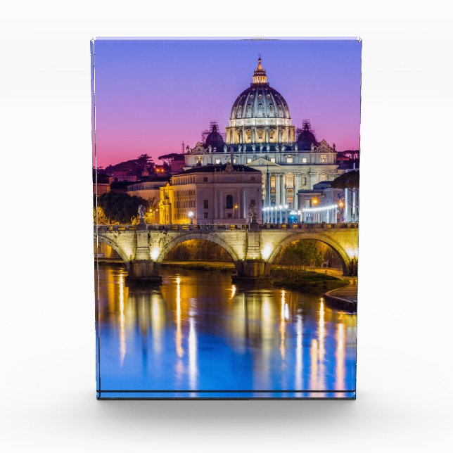 St Peter's Cathedral Vatican city Rome dusk Photo Block (Front)