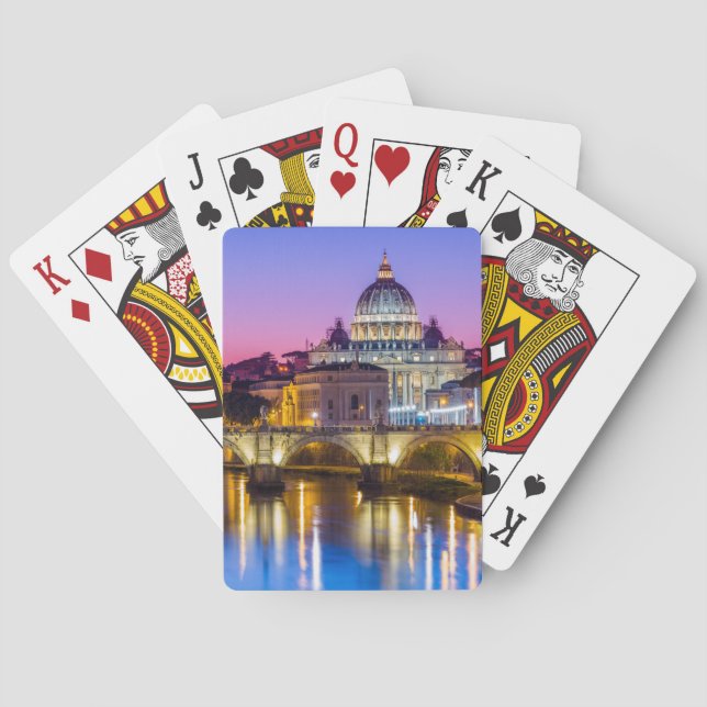St Peter's Cathedral Vatican city Rome dusk Poker Cards (Back)