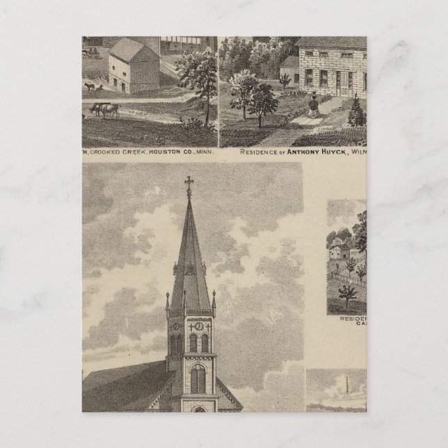 St. Peter's Church, Caledonia, Minnesota Postcard (Front)