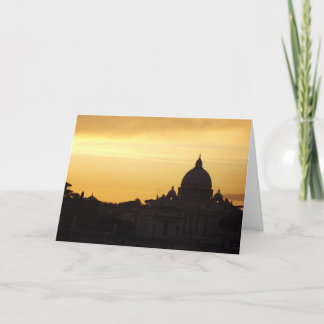 St Peter's Rome at sunset Card