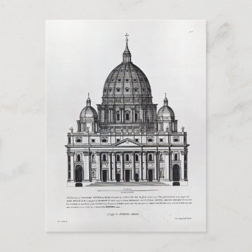 St Peters Rome engraved by C Campbell Postcard