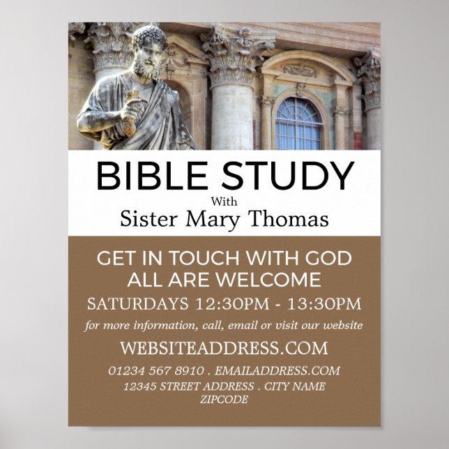 St. Peter's Square, Christian Bible Class Advert Poster (Front)