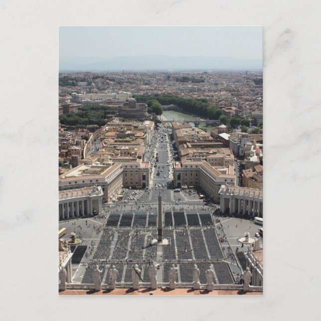 St. Peter's Square from Rome in Vatican State Postcard (Front)