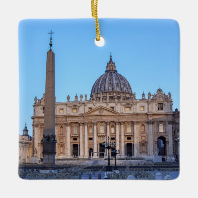 St. Peter's Square in Vatican City - Rome, Italy Ceramic Ornament (Front)