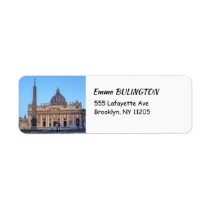 St. Peter's Square in Vatican City - Rome, Italy Label