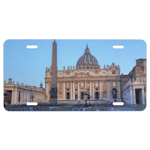 St Peters Square in Vatican City _ Rome Italy License Plate