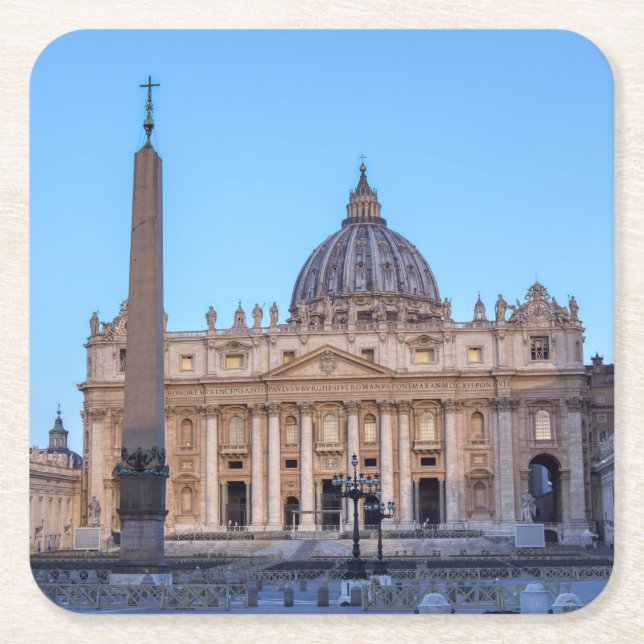 St. Peter's Square in Vatican City - Rome, Italy Paper Coaster (Front)