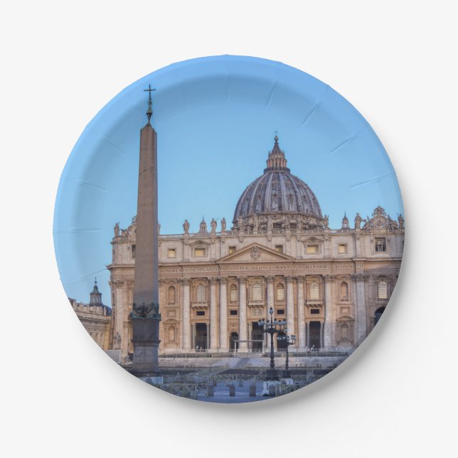 St. Peter's Square in Vatican City - Rome, Italy Paper Plates (Front)