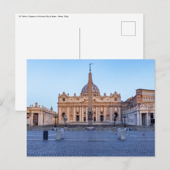 St. Peter's Square in Vatican City - Rome, Italy Postcard (Front/Back)