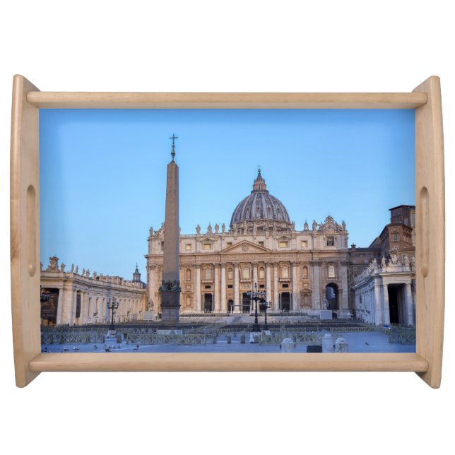 St. Peter's Square in Vatican City - Rome, Italy Serving Tray (Front)