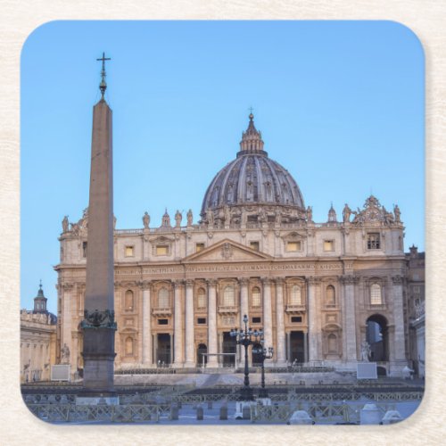 St Peters Square in Vatican City _ Rome Italy Square Paper Coaster
