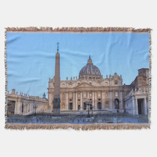 St. Peter's Square in Vatican City - Rome, Italy Throw Blanket (Front)