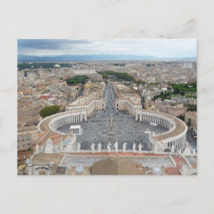 St. Peter's Square Rome Italy Holiday Postcard