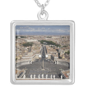 St Peters Square, Rome Silver Plated Necklace