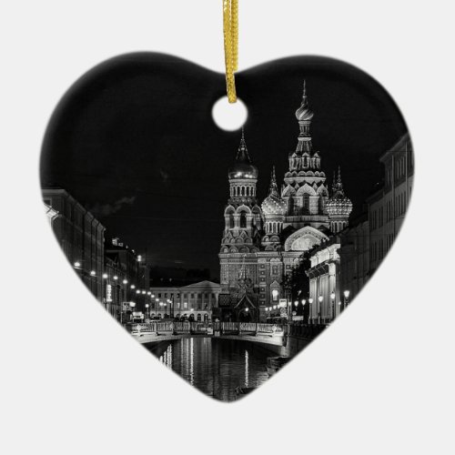 St Petersburg at night Ceramic Ornament