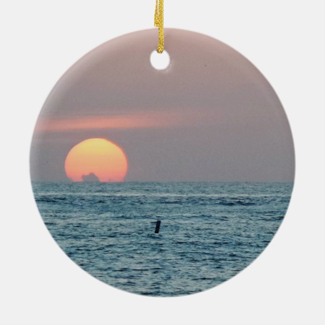 St Petersburg Beach Florida Sunset Ceramic Ornament (Back)