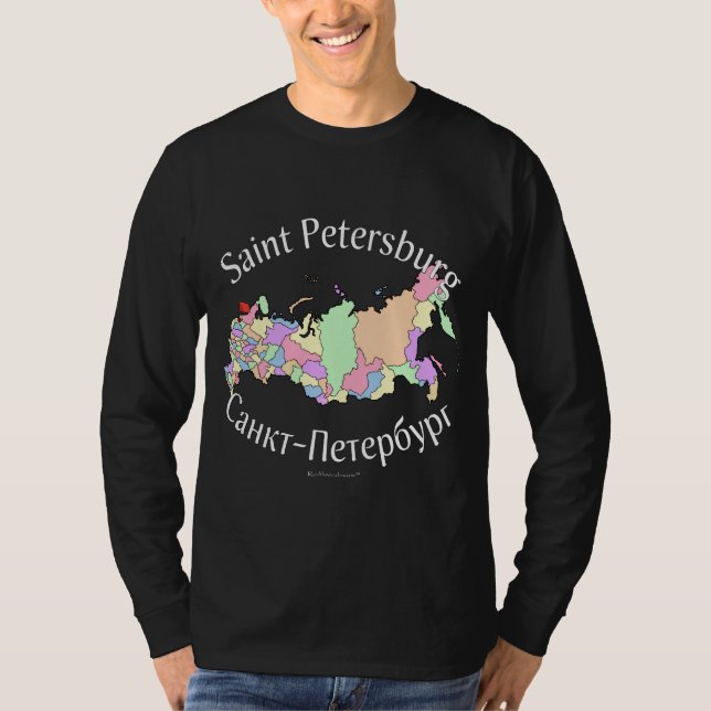 St. Petersburg City Russia Map T-Shirt (Front)