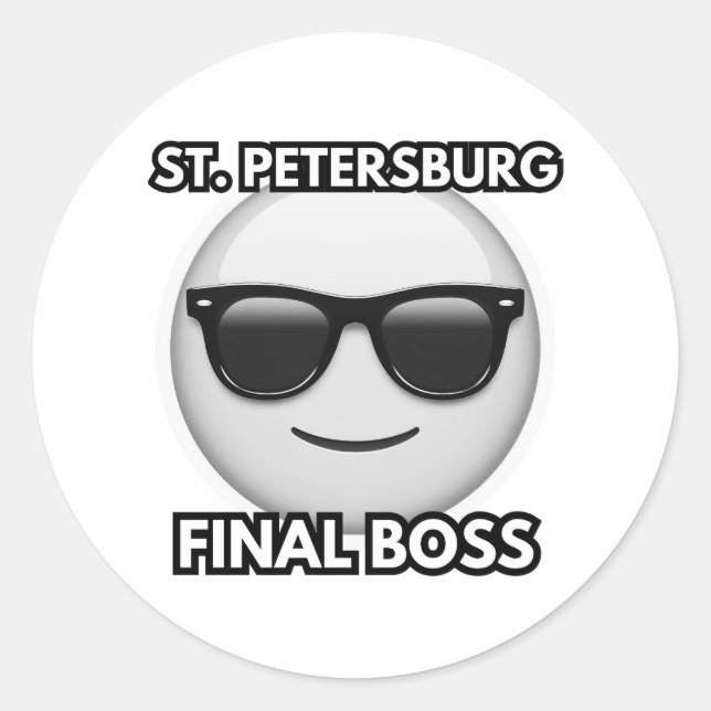St. Petersburg Final Boss Cool Emoji Sticker (Front)