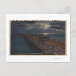 St. Petersburg, FL - Moonlit View of Gandy Postcard