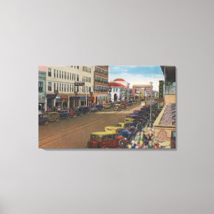 St. Petersburg, FL - View of Central Ave w/ Canvas Print