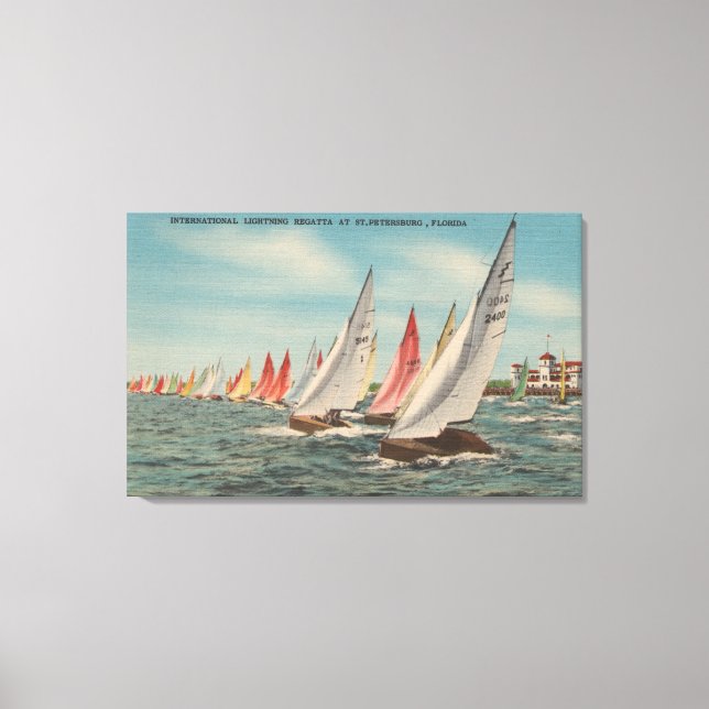 St. Petersburg, FL - View of Lightning Regatta Canvas Print (Front)