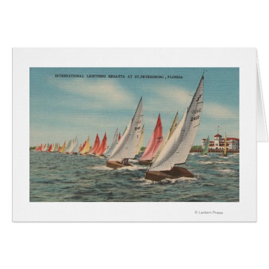 St. Petersburg, FL - View of Lightning Regatta Cards (Front Horizontal)