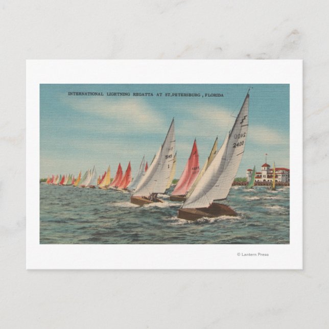 St. Petersburg, FL - View of Lightning Regatta Postcard (Front)
